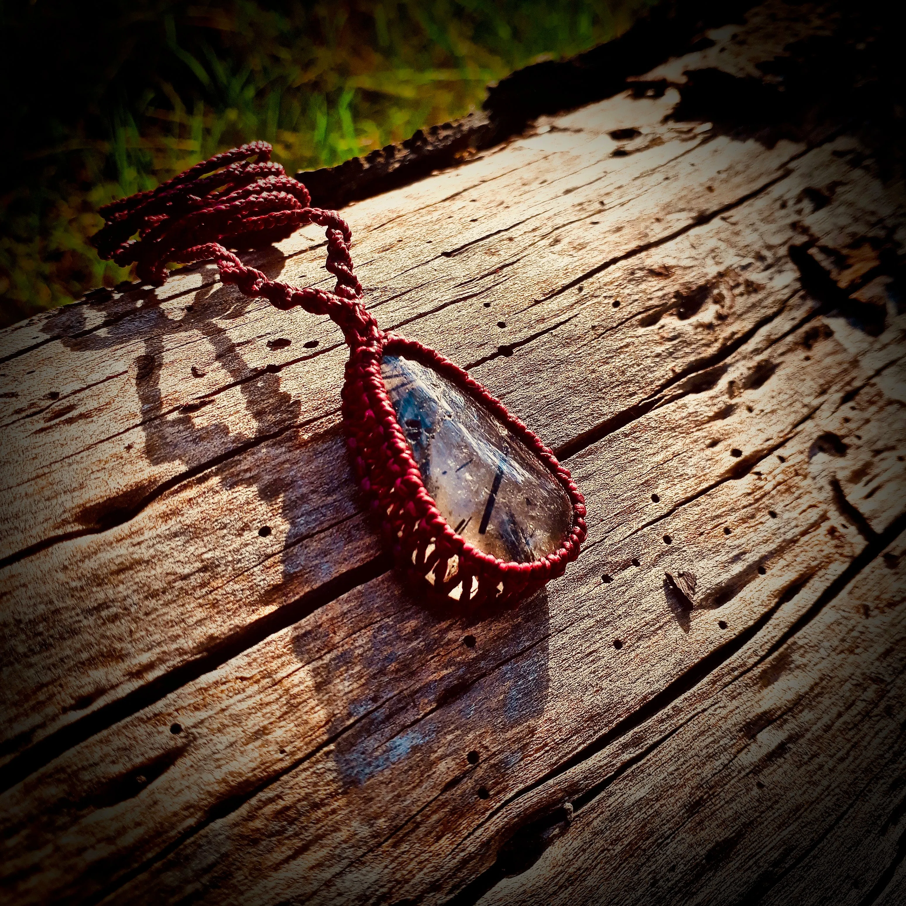 Tourmalinated quartz necklace