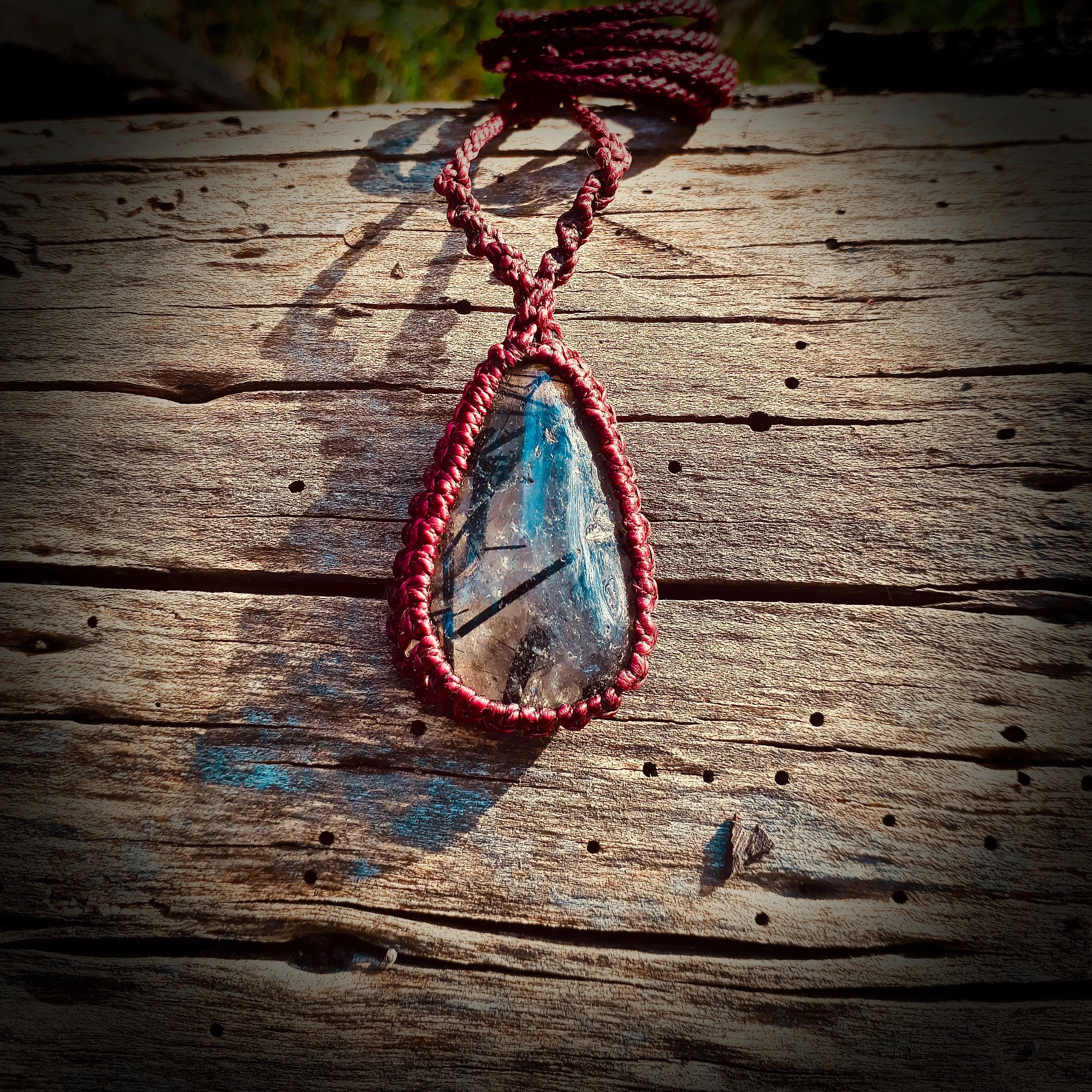 Tourmalinated quartz necklace