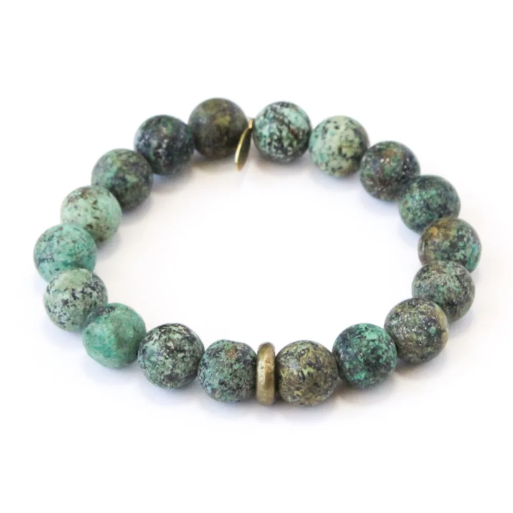 Turquoise Crystal Bracelet | African   Brass Ring