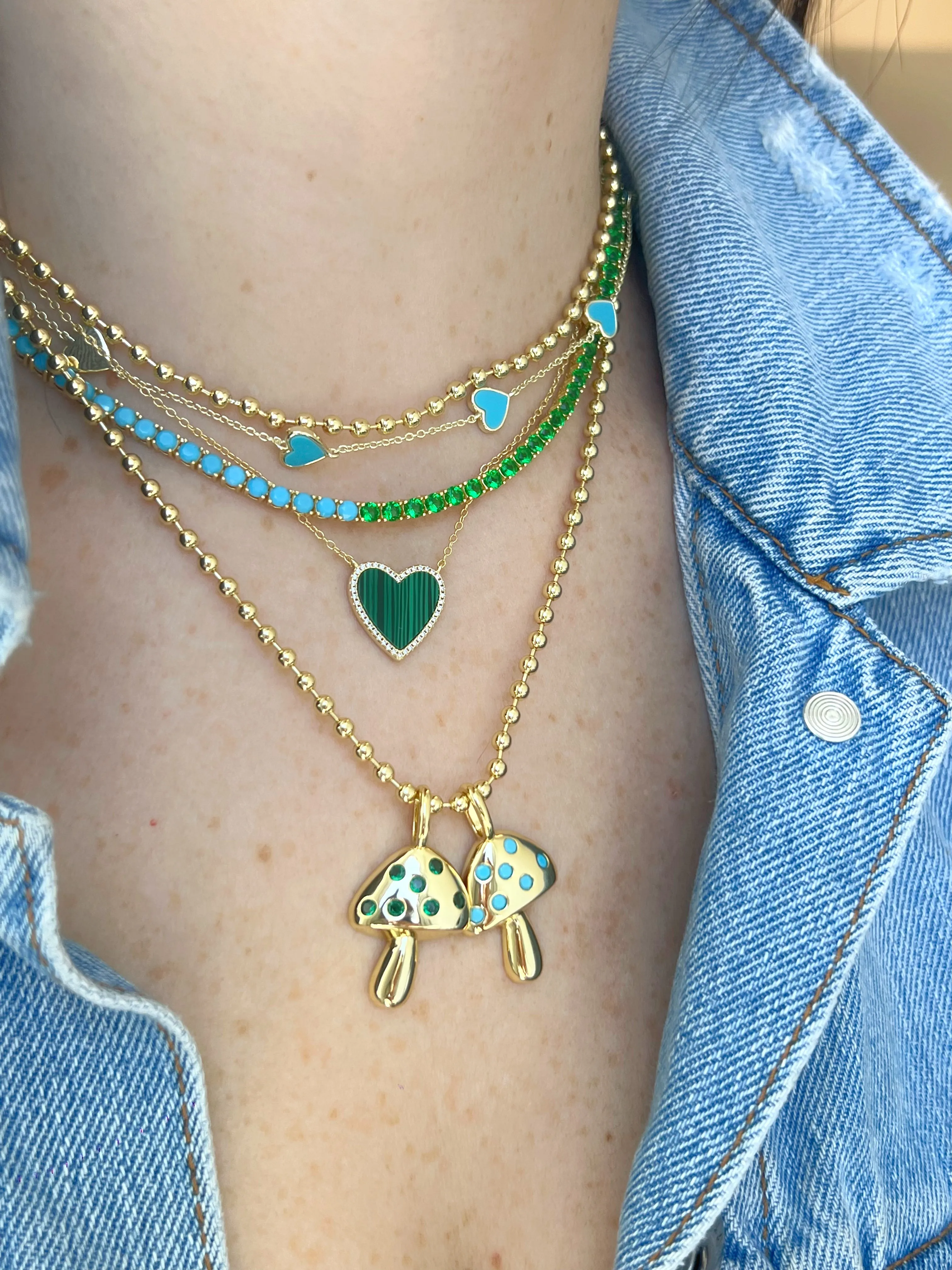 Turquoise Mushroom Charm