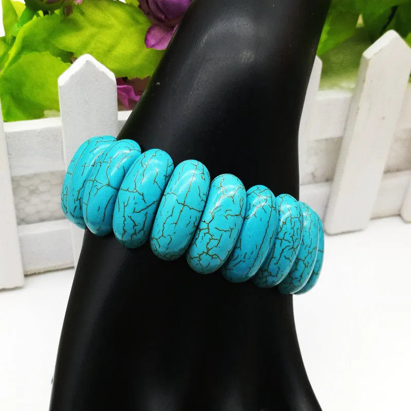 Turquoise stretch beaded bracelet