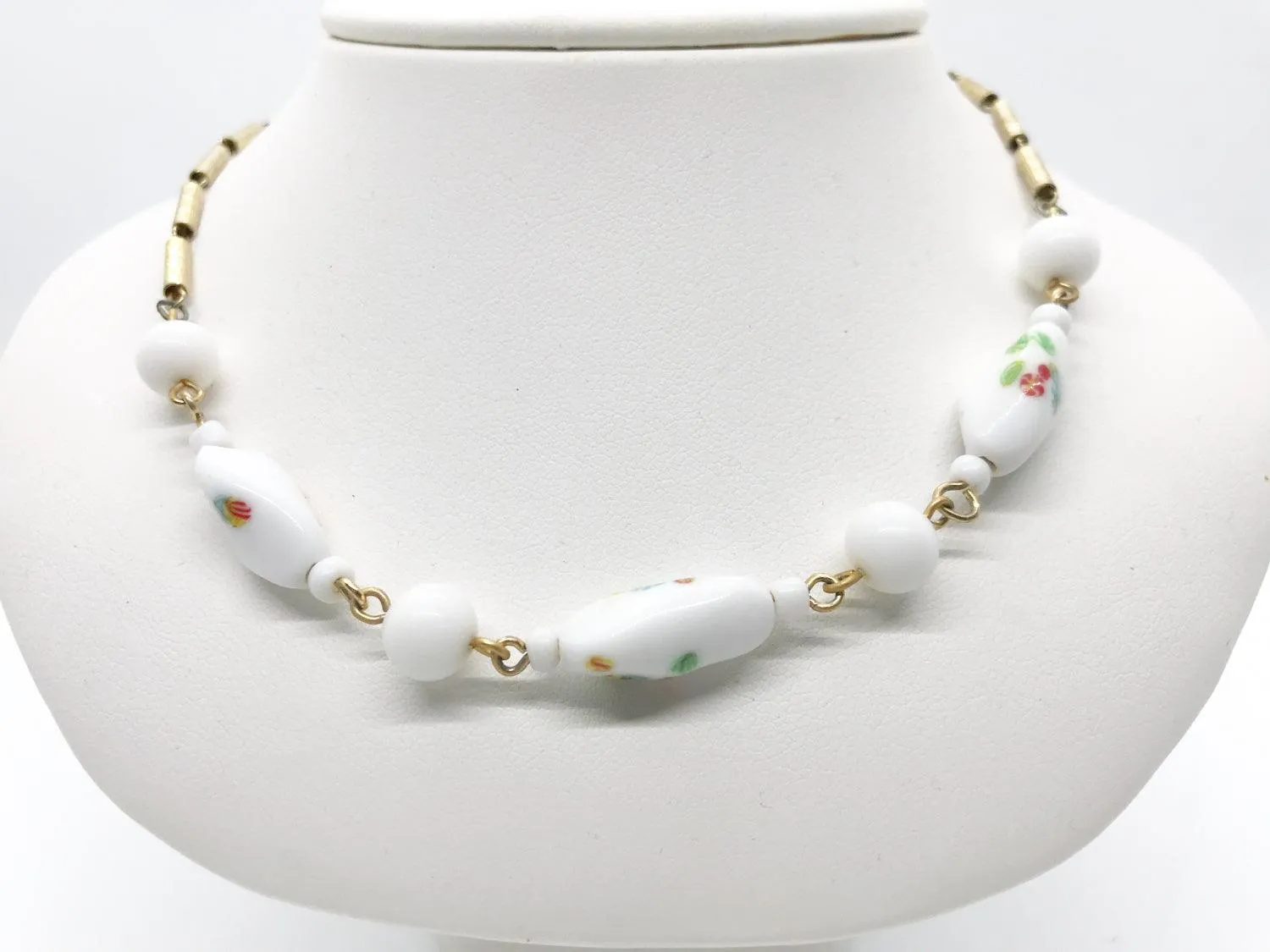 Vintage Dainty Floral Beaded Avon Necklace