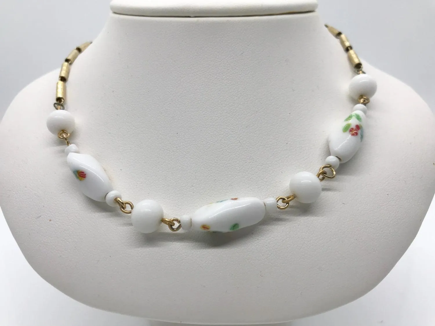 Vintage Dainty Floral Beaded Avon Necklace