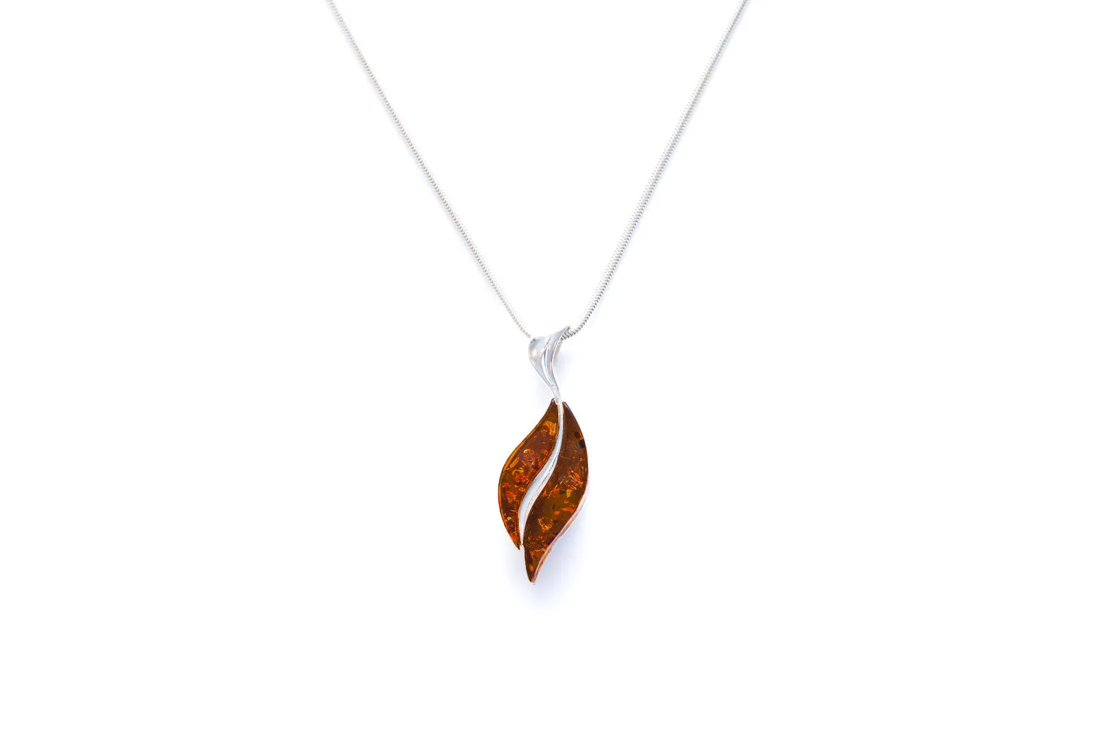 Wavy Amber Pendant