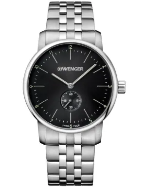 Wenger Mens Urban Classic Watch - Stainless - Black Dial - Bracelet - 100m