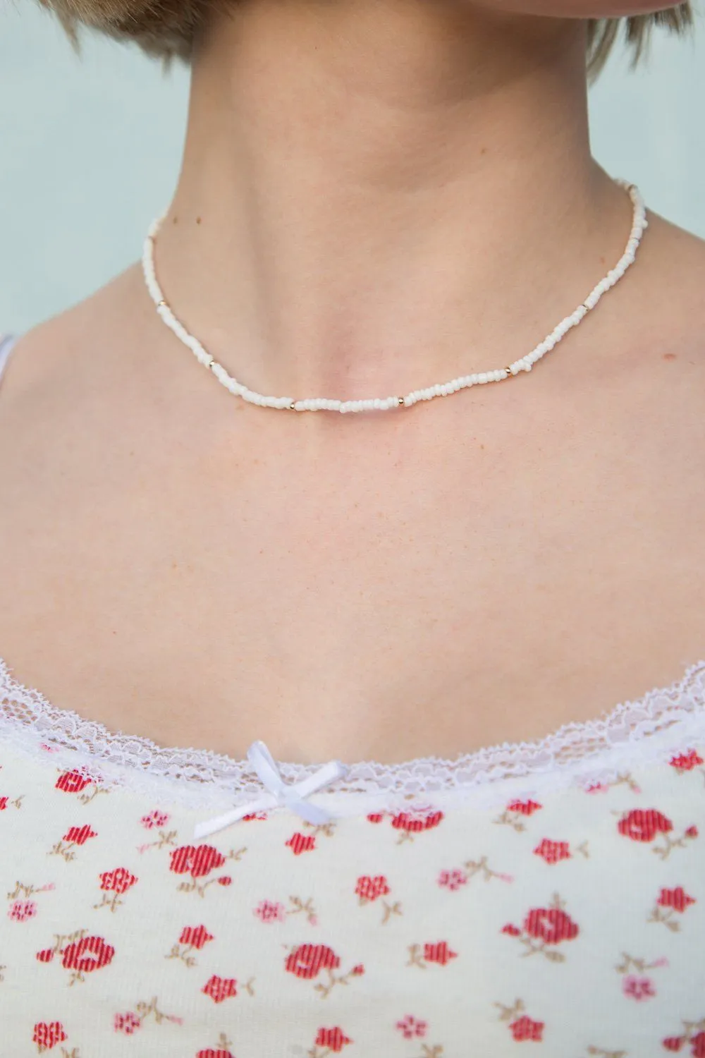 White Bead Necklace