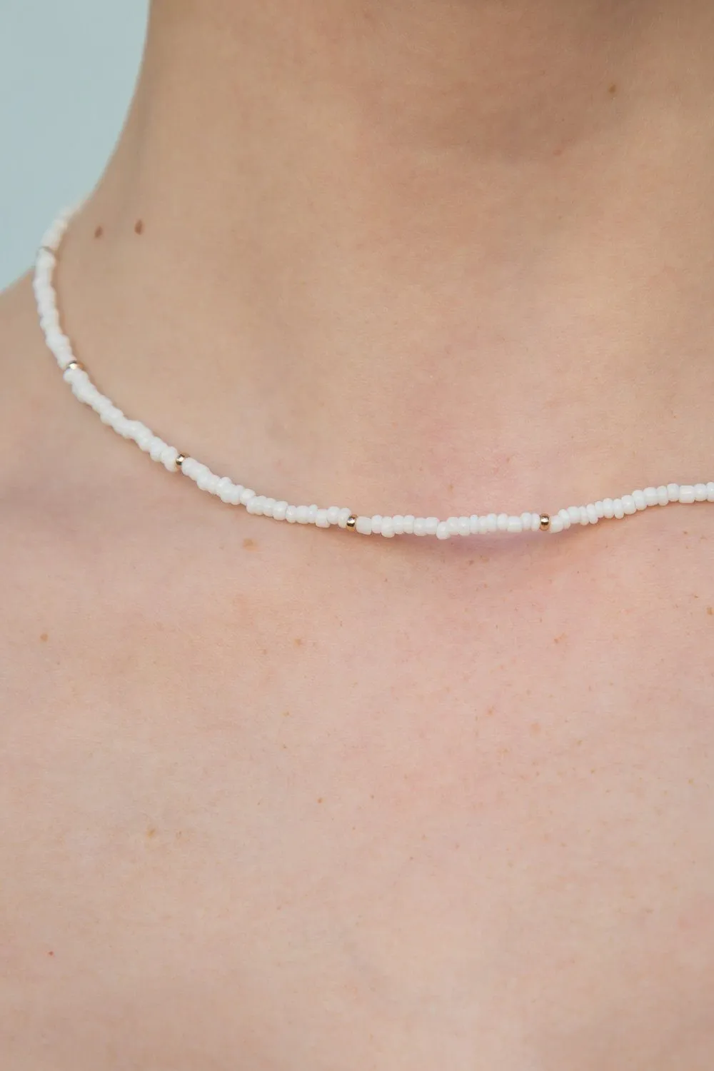 White Bead Necklace