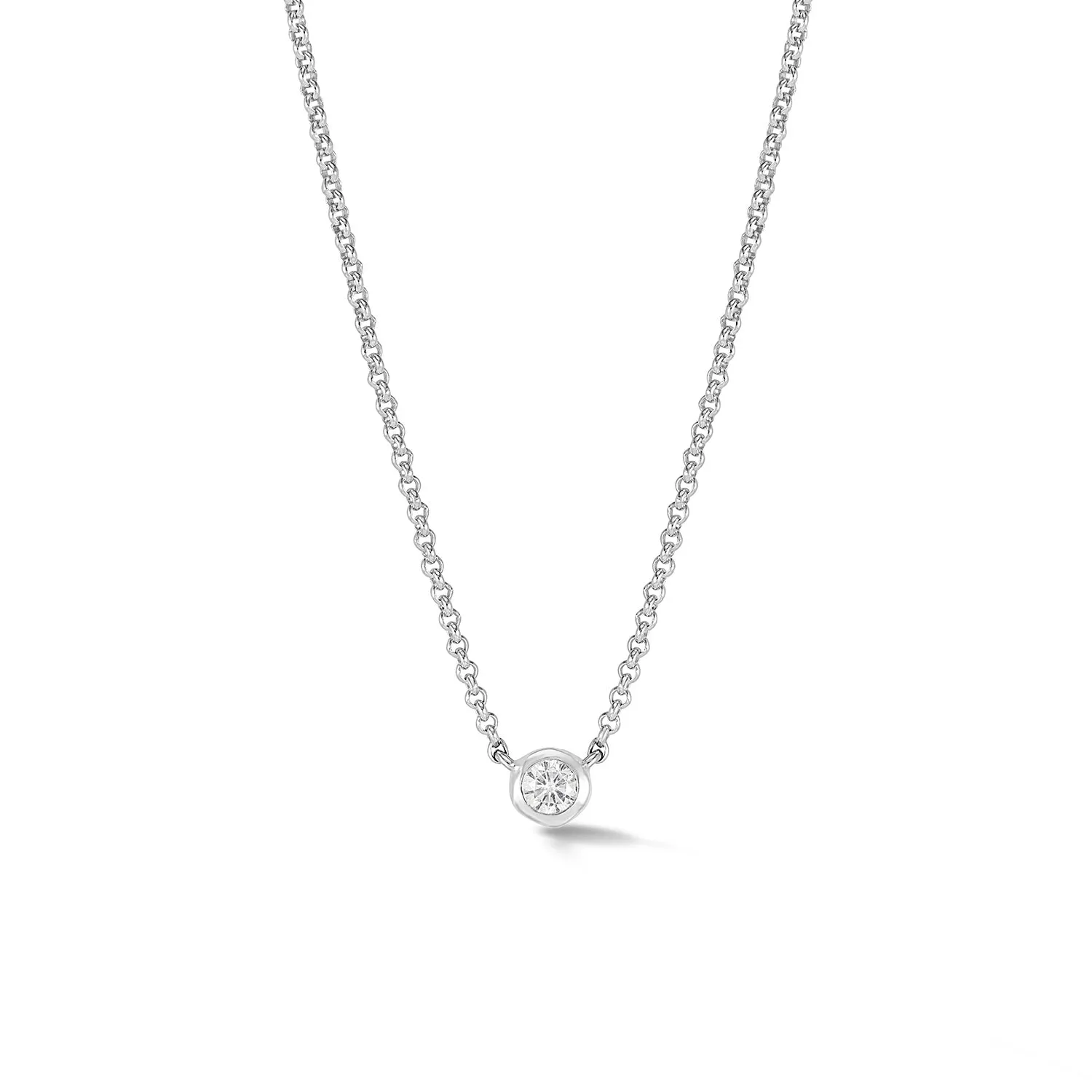 White Sapphire Round Dewdrop Pendant