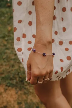 Xander Kostroma - 925 Sterling Silver Raw Amethyst Crystal Link Bracelet - Ideal for Women - Reduces Stress and Balances Mood - Handcrafted Unique Jewelry - 17cm   Extension - Perfect Gift for Healing and Style